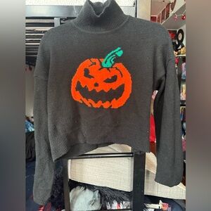 Pumpkin Cropped Turtleneck sweater